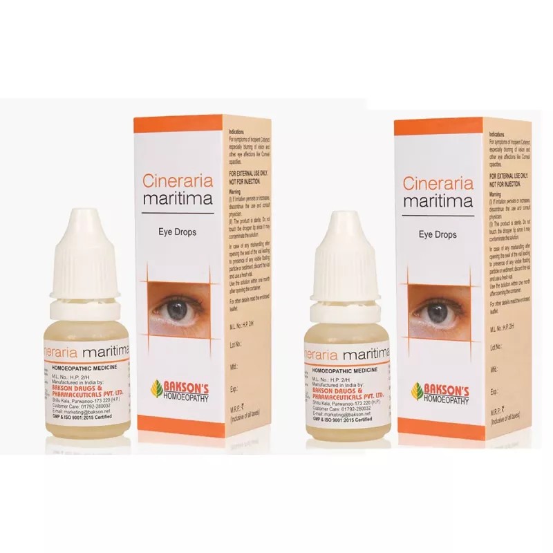 Bakson Cineraria Maritima Eye Drops (10ml, Pack of 2)