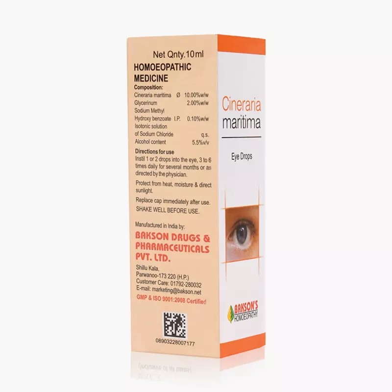 Bakson Cineraria Maritima Eye Drops (10ml, Pack of 2)