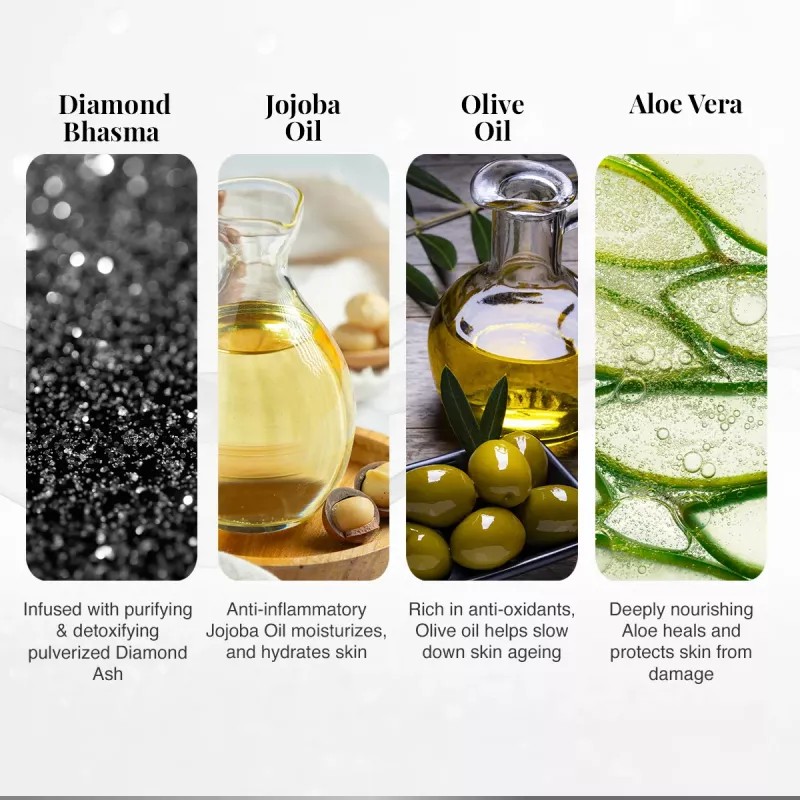 VLCC Diamond Facial Kit (Toner 10g + Scrub 10g + Gel 10g + Cream 10g + Mask 10g + Moisturizing Gel 10g) (1Pack)