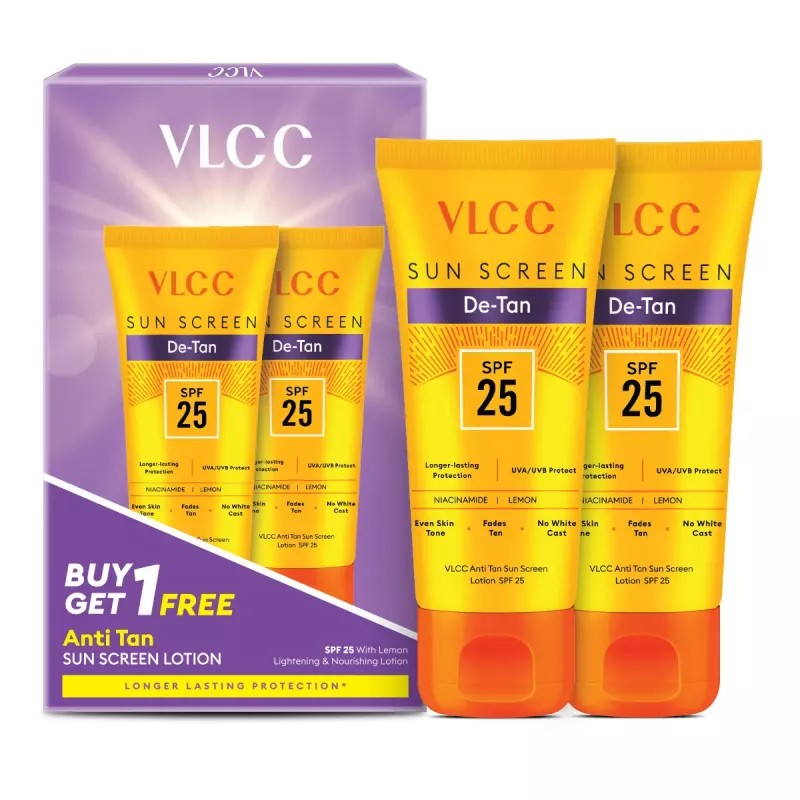 VLCC Anti Tan Sun Screen Lotion - Spf 25 Pa+ Buy 1 Get 1 Free (150ml Each) (1Pack)