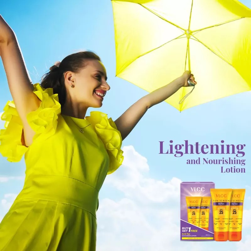 VLCC Anti Tan Sun Screen Lotion - Spf 25 Pa+ Buy 1 Get 1 Free (150ml Each) (1Pack)