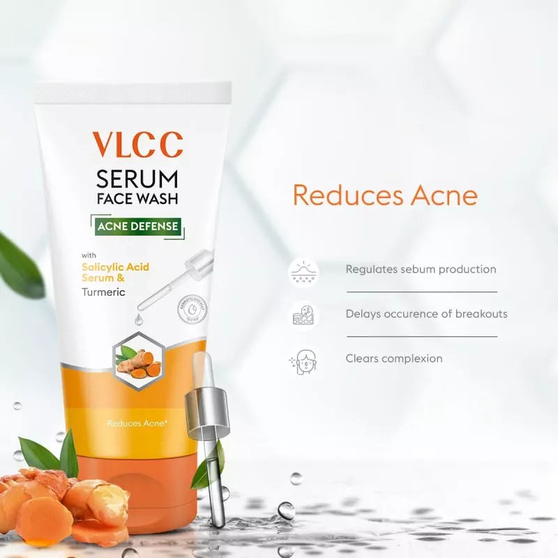 VLCC Salicylic Acid & Turmeric Serum Facewash For Am & Aloe Vera Serum Facewash For Pm (Buy 1 Get 1 Free) (150ml Each) (1Pack)