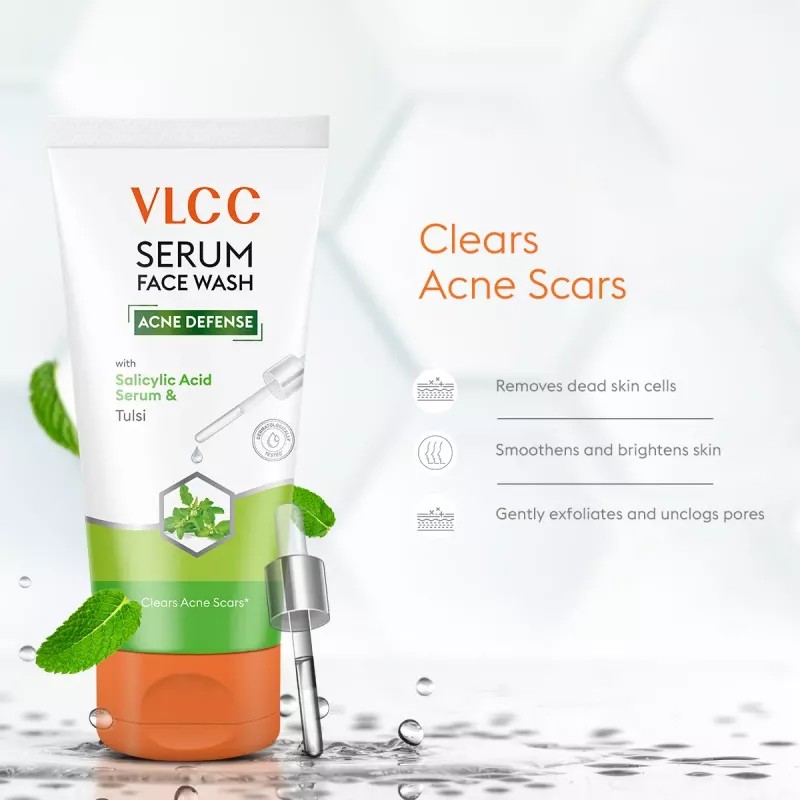 VLCC Salicylic Acid & Tulsi Serum Facewash For Am & Aloe Vera Serum Facewash For Pm (Buy 1 Get 1 Free) (150ml Each) (1Pack)