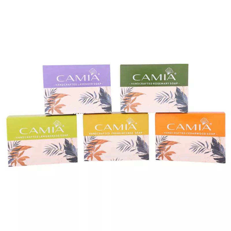 Camia Handcrafted Lavender, Rosemary, Lemongrass, Cedarwood And Frankincense Soap (5 Pcs Each 125g) (1Pack)