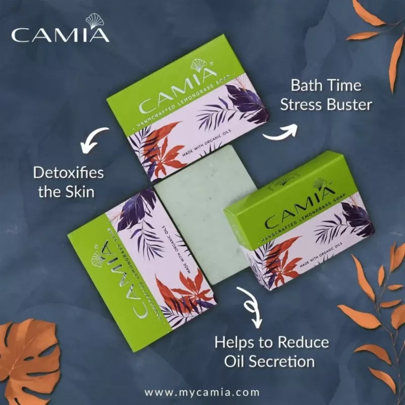 Camia Handcrafted Lavender, Rosemary, Lemongrass, Cedarwood And Frankincense Soap (5 Pcs Each 125g) (1Pack)