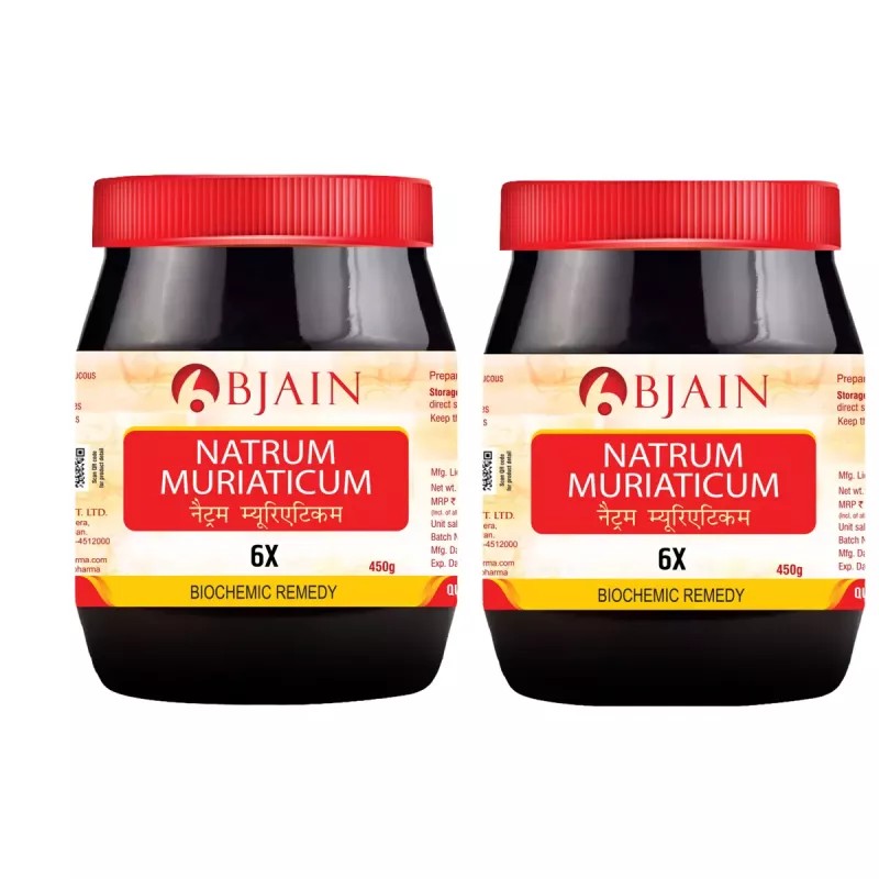BJain Natrum Muriaticum 6X (450g, Pack of 2)