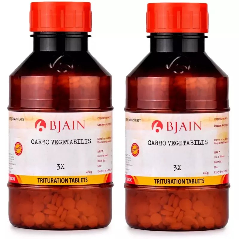 BJain Carbo Vegetabilis 3X (450g, Pack of 2)
