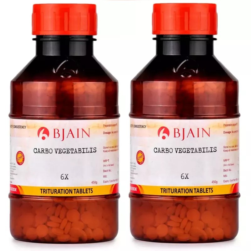 BJain Carbo Vegetabilis 6X (450g, Pack of 2)