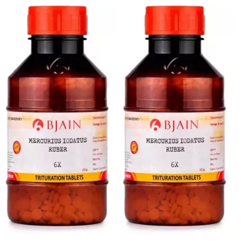 BJain Mercurius Iodatus Ruber 6X (450g, Pack of 2)