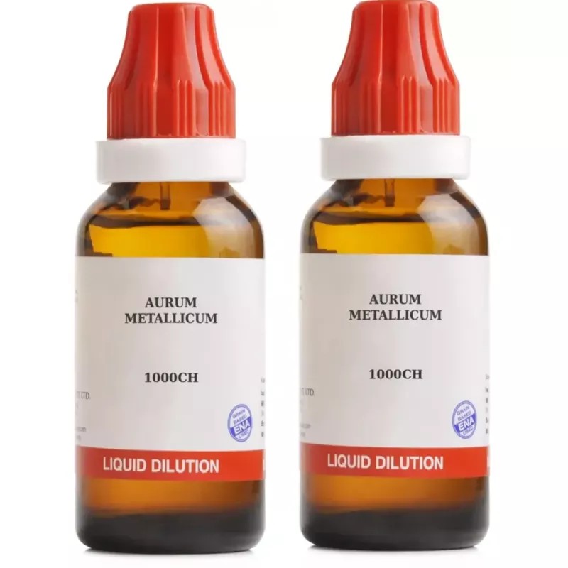 BJain Aurum Metallicum 1M (1000 CH) (30ml, Pack of 2)