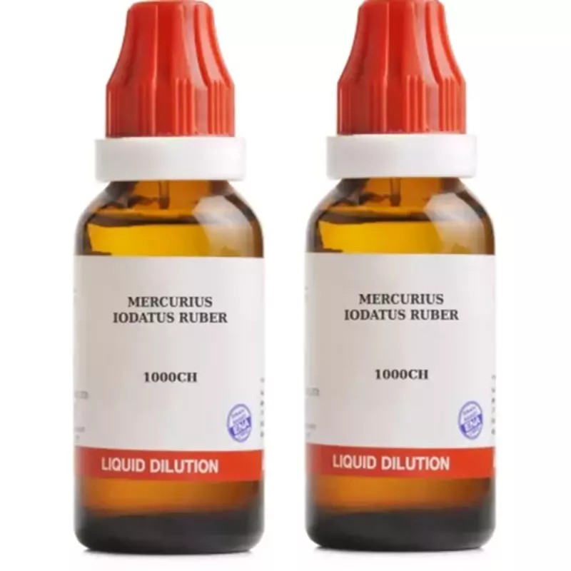 BJain Mercurius Iodatus Ruber 1M (1000 CH) (30ml, Pack of 2)