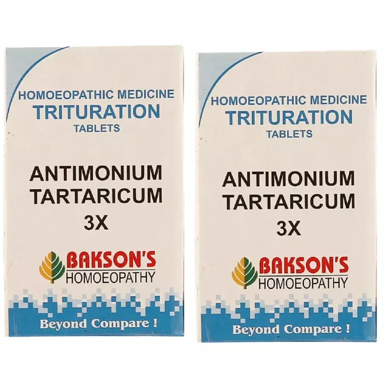 Bakson Antimonium Tartaticum 3X (100tab, Pack of 2)
