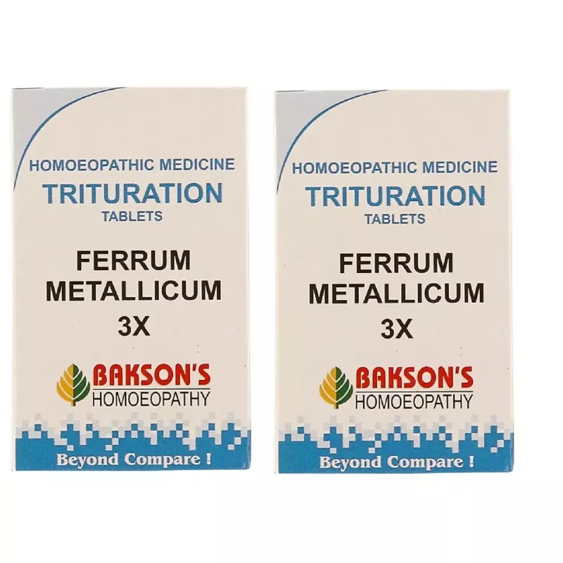 Bakson Ferrum Metallicum 3X (100tab, Pack of 2)