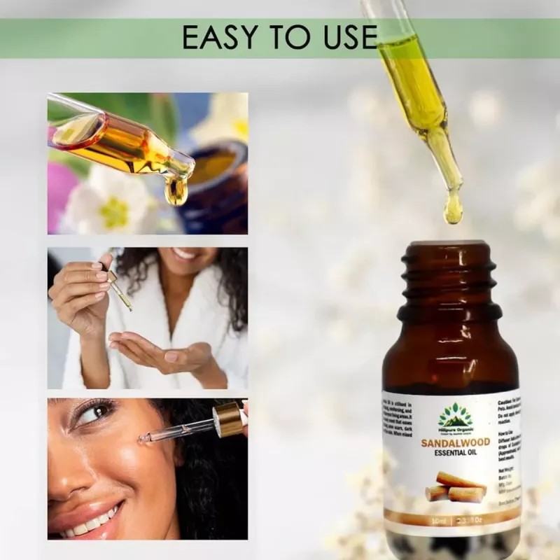Hillpure Organic Sandalwood Essential Oil (10ml, Pack of 2)