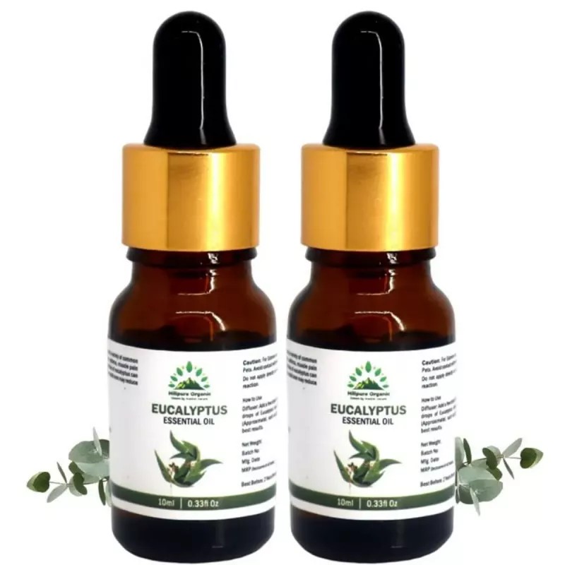 Hillpure Organic Eucalyptus Essential Oil (10ml, Pack of 2)