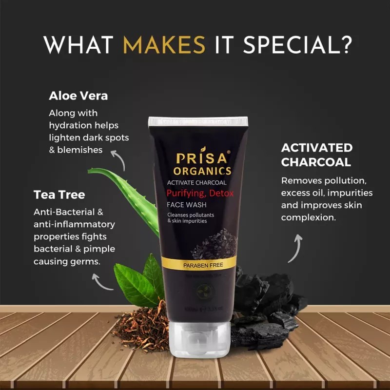 Prisa Organics Activate Charcoal Face Wash (100ml)