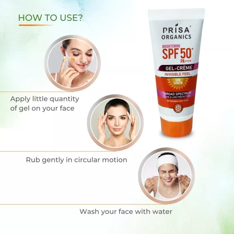 Prisa Organics Brightening Spf 50 Pa+++ Gel-Cream (100g)