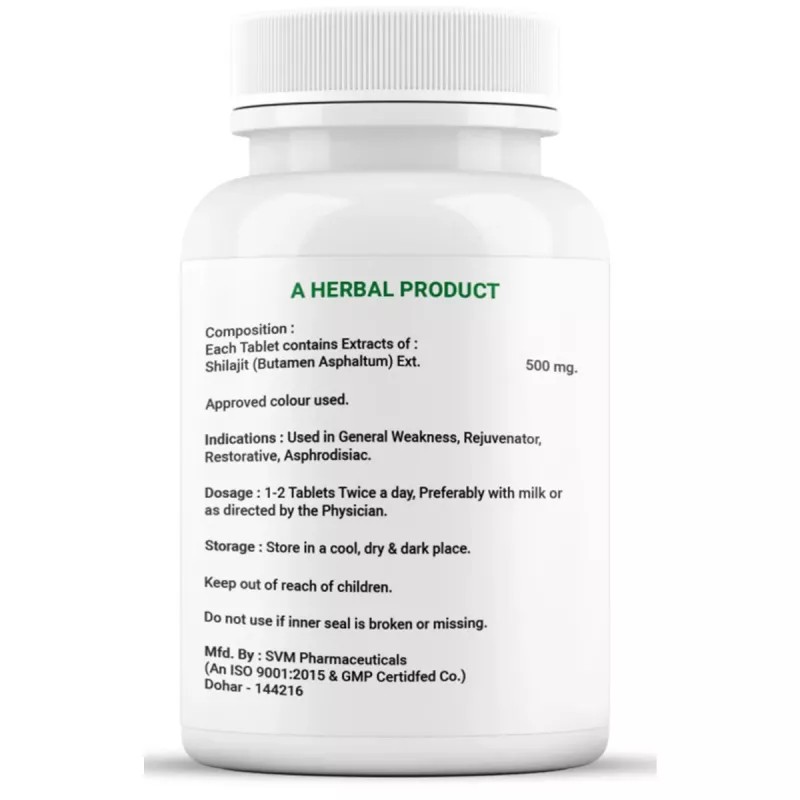 Dr Satnam's Arogyam Ayurveda Shilajit Tablets (60tab)