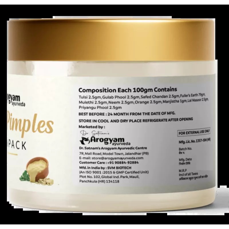 Dr Satnam's Arogyam Ayurveda Acne Pimples Face Pack (50g)