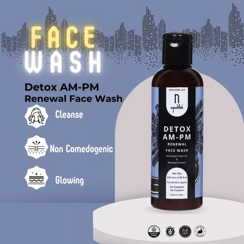 Ngenbliss Detox Am-Pm Charcoal Face Wash (100ml)