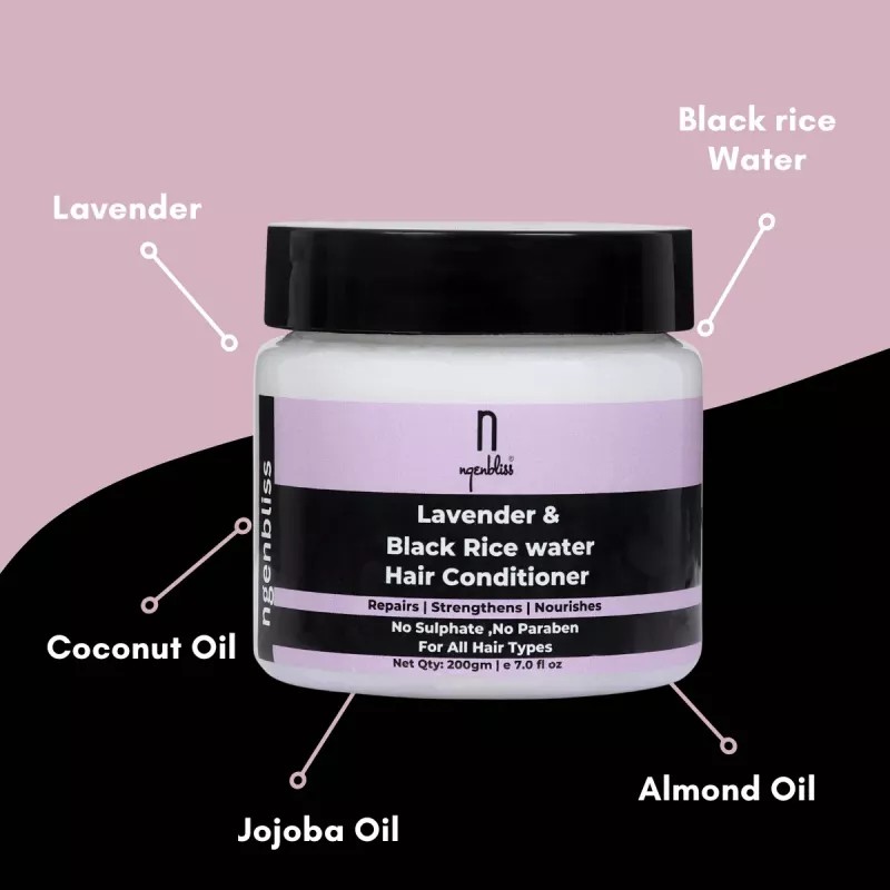 Ngenbliss Lavender Black Rice Water Hair Conditioner (200g)