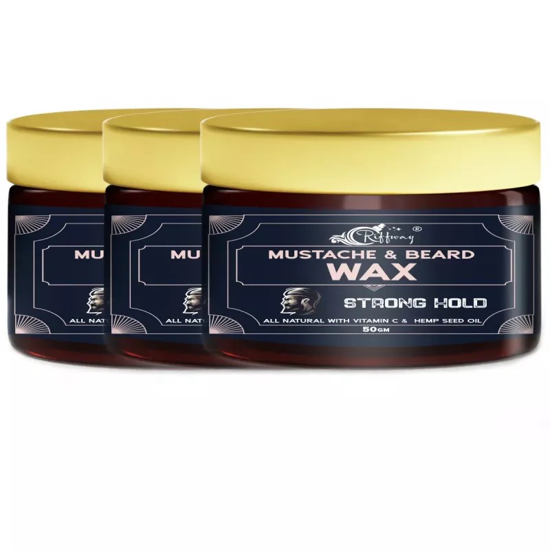 Riffway Moustache & Beard Wax (50g, Pack of 3)