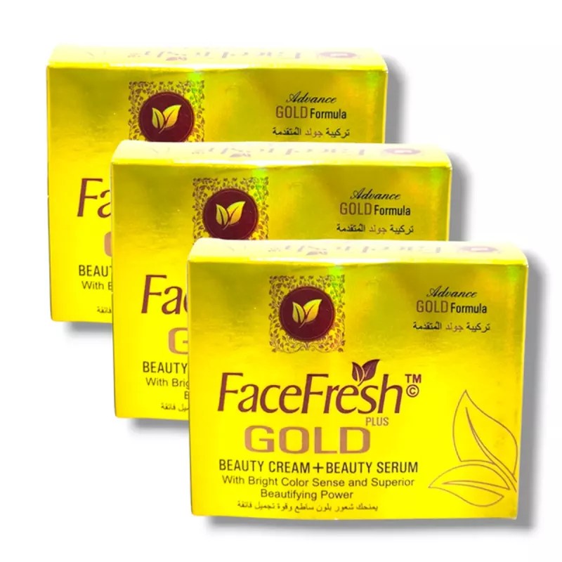 Face Fresh Gold Beauty Cream And Beauty Serum (Cream 20g + Serum 10ml) (1Pack, Pack of 3)