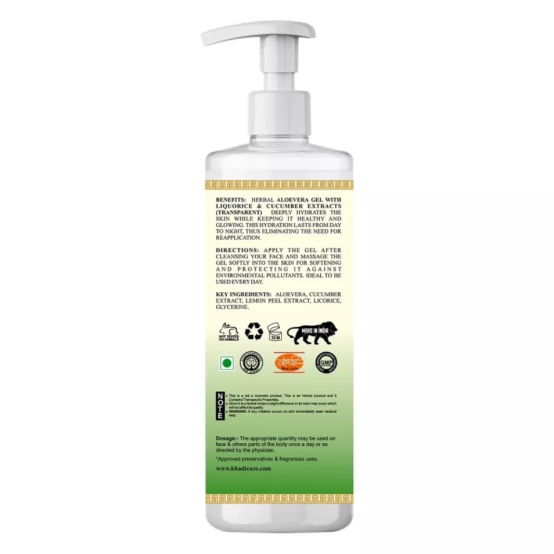 Khadi Care Aloevera Gel (Transparent) (500g)