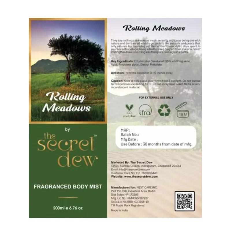 The Secret Dew Rolling Meadows Body Mist (200ml)