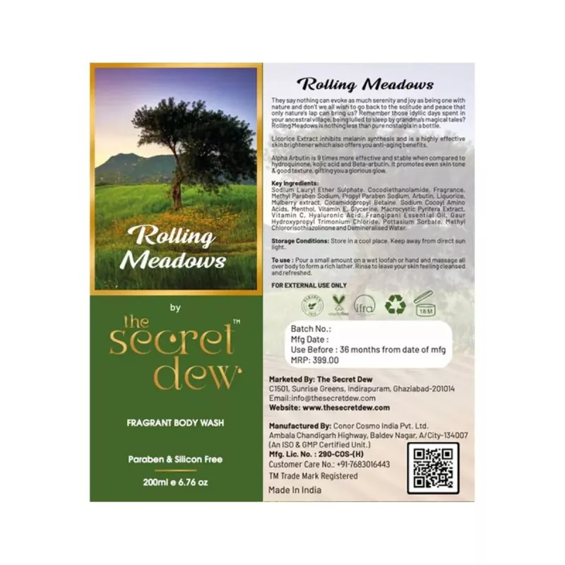 The Secret Dew Rolling Meadows Body Wash (200ml)