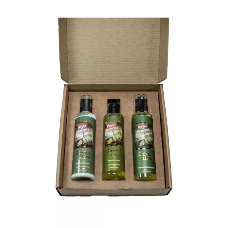 The Secret Dew Mojito Moment Corrugated Box (Body Mist 200ml + Body Lotion 200ml + Body Wash 200ml) (1Pack)