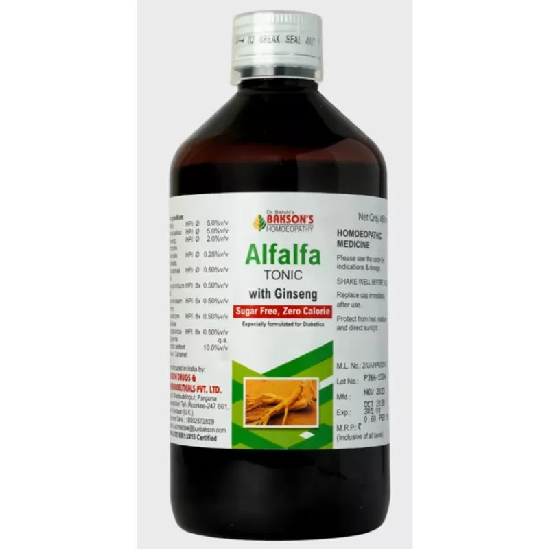 Bakson Alfalfa With Ginseng (Sugar Free) Tonic (450ml)