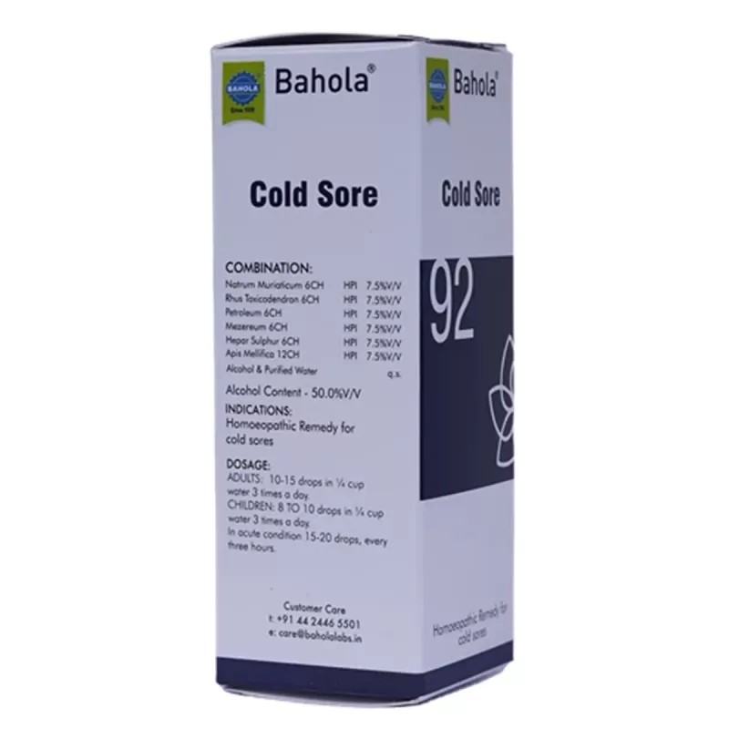 Bahola Cold Sore 92 Drops (30ml)