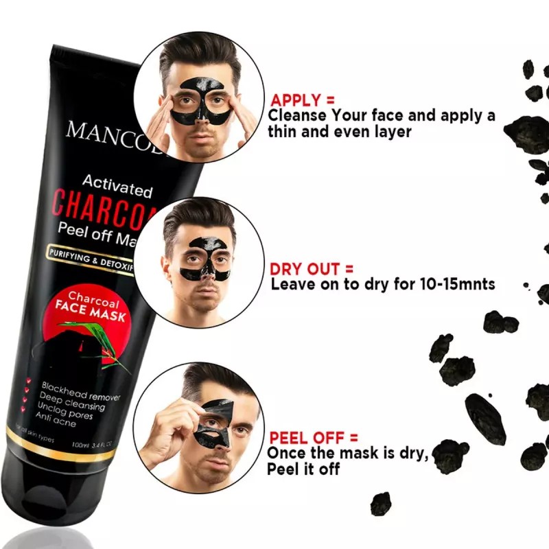 Mancode Activated Charcoal Peel Off Mask (100ml)