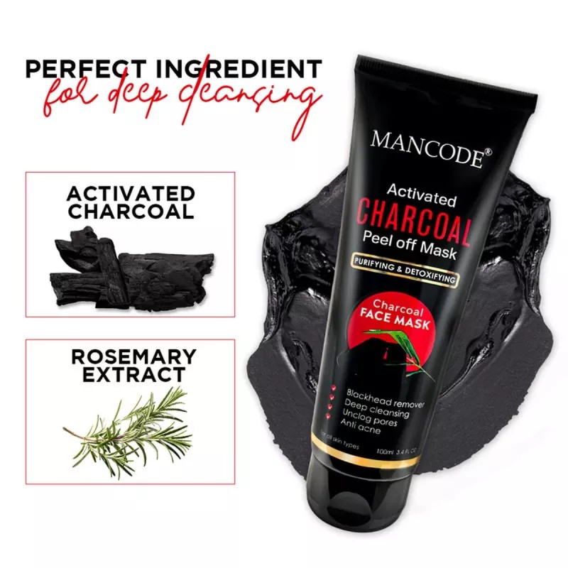 Mancode Activated Charcoal Peel Off Mask (100ml)