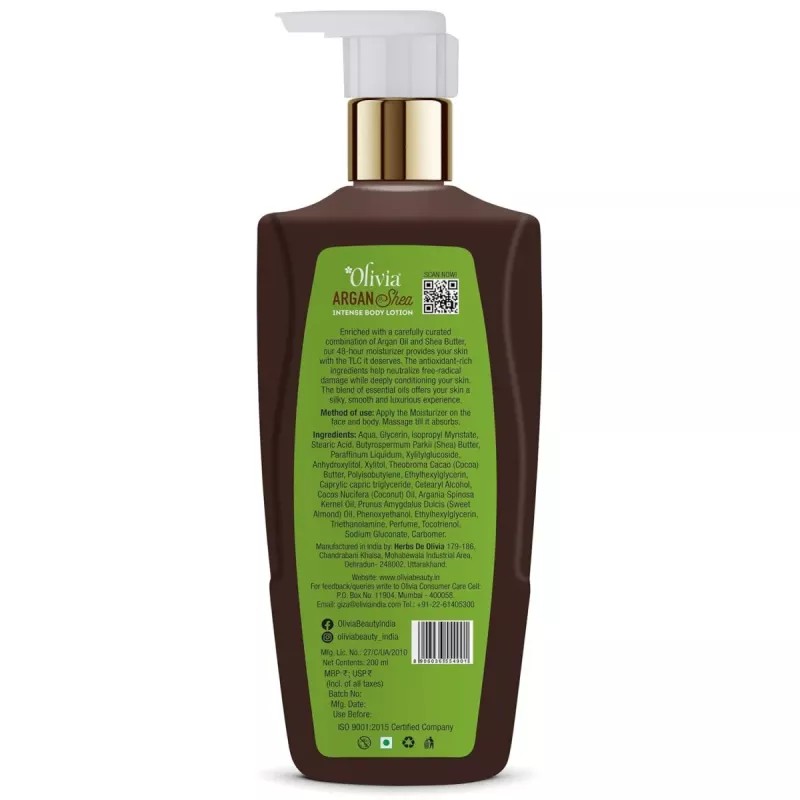 Olivia Argan & Shea Intence Body Lotion (200ml)