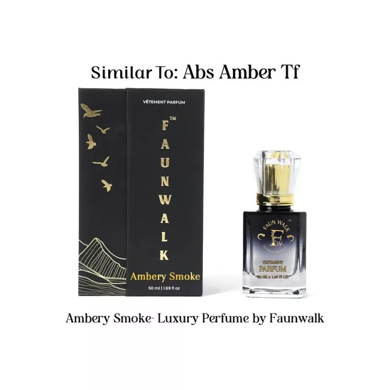 Faun Walk Ambery Smoke Similar to Amber Absolute Perfume (Buy 1 Free Get 1) (Buy 1 Perfume 50ml Get Free 20ml Perfume) (1Pack)