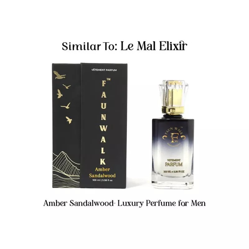 Faun Walk Amber Sandalwood Similar to Le Mal Elixir Perfume (Buy1 Free Get 2) (Buy Perfume 100ml Get Free 2 Perfume 20ml) (1Pack)