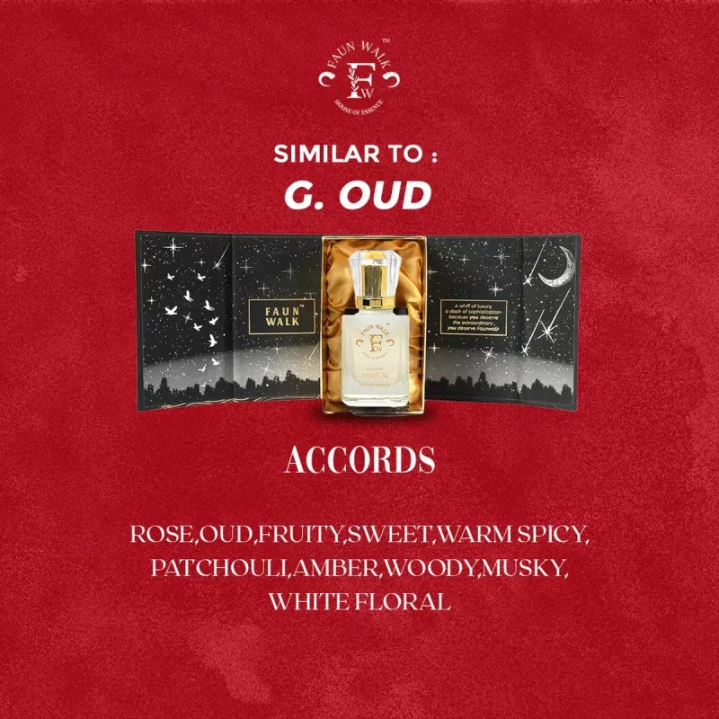 Faun Walk Bulgarian Oud Similar to G.Oud Perfume (Buy 1 Free Get 1) (Buy 1 Perfume 50ml Get Free 20ml Perfume) (1Pack)