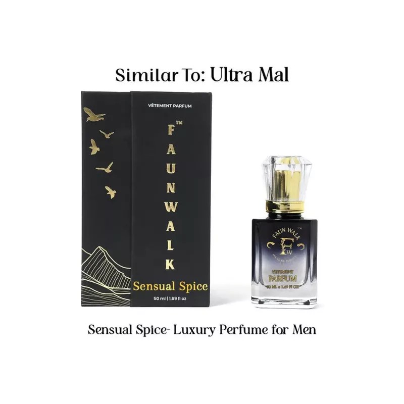 Faun Walk Sensual spice Similar to Ultra Mal Perfume For Men (Buy 1 Free Get 1) (Buy 1 Perfume 50ml Get Free 20ml Perfume) (1Pack)