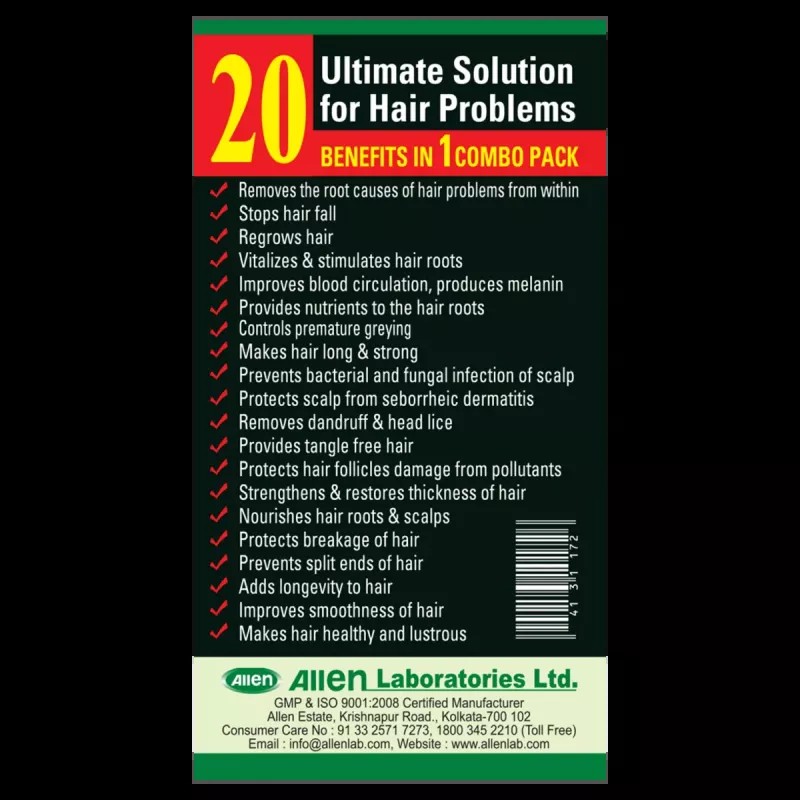 Allen Labs Arnicaplus 4 In 1 Combo (Arnicaplus Hair Oil + Arnicaplus Shampoo + Arnicaplus Vitalizer + Triofer Tablets) (Each 100ml+50 Tabs) (1Pack)