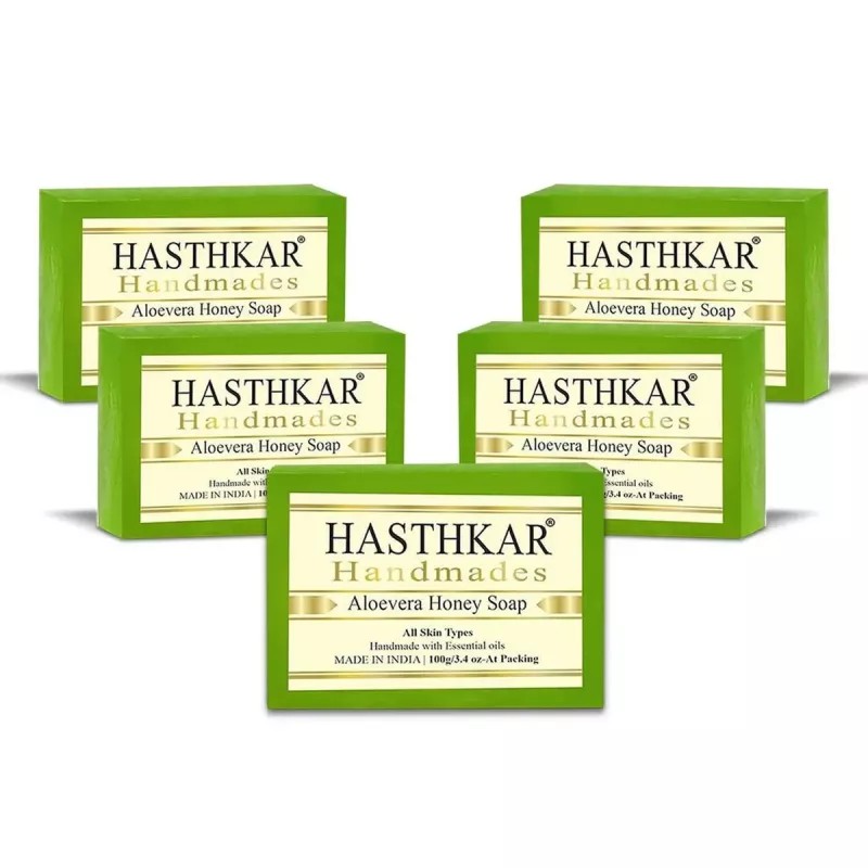 Hasthkar Handmades Aloevera Honey Soap (100g, Pack of 5)