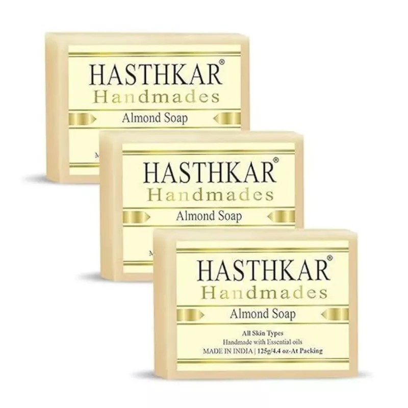 Hasthkar Handmades Almond Soap (125g, Pack of 3)