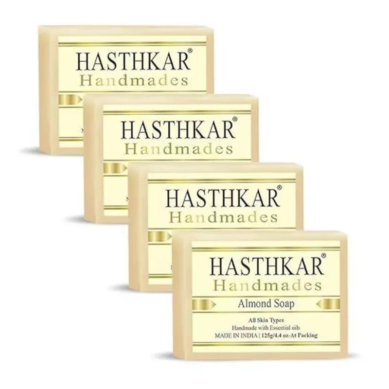 Hasthkar Handmades Almond Soap (125g, Pack of 4)
