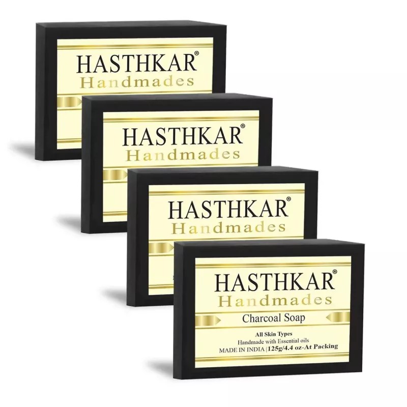 Hasthkar Handmades Charcoal Soap (125g, Pack of 4)