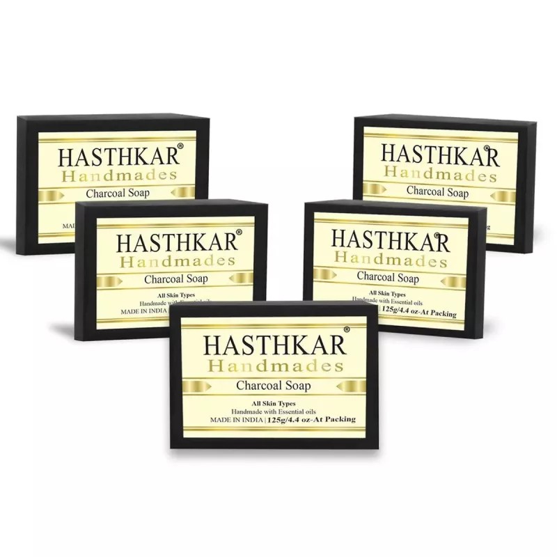 Hasthkar Handmades Charcoal Soap (125g, Pack of 5)