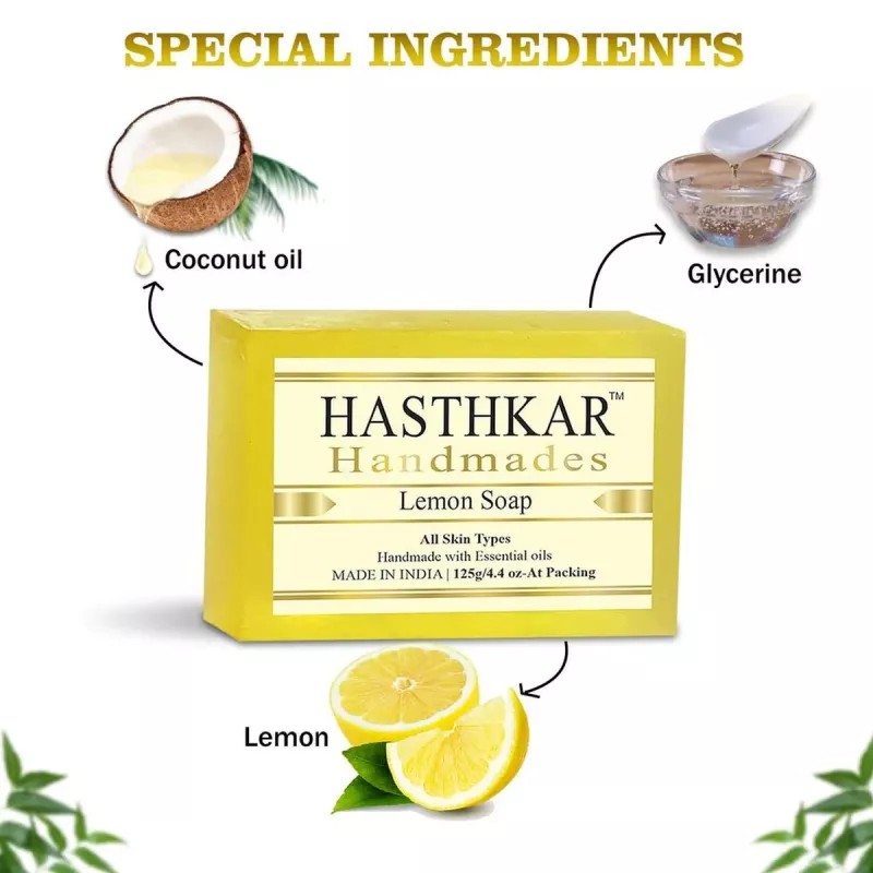 Hasthkar Handmades Lemon Soap (125g, Pack of 5)