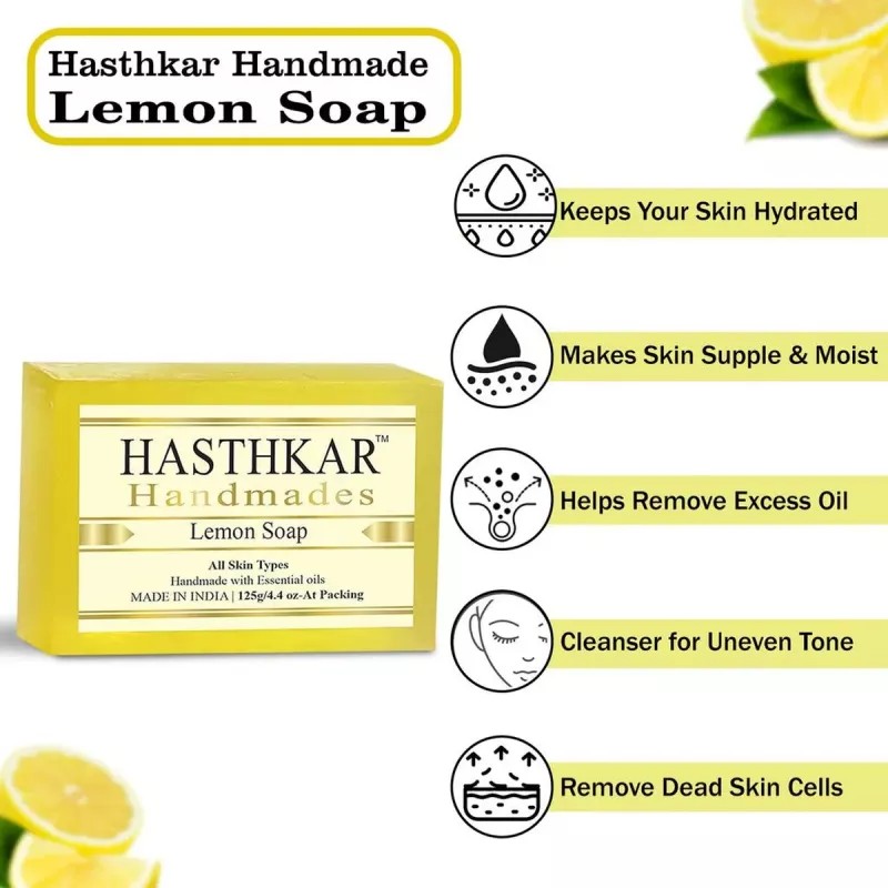 Hasthkar Handmades Lemon Soap (125g, Pack of 5)