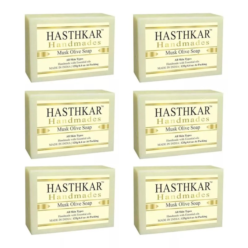 Hasthkar Handmades Musk Olive Soap (125g, Pack of 6)