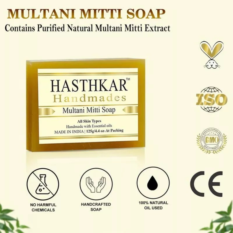 Hasthkar Handmades Multani Mitti Soap (125g, Pack of 3)